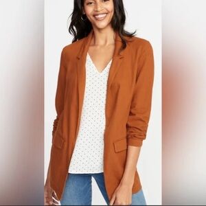 EUC size XL Old Navy Women's Linen Open-Front Blazer Jacket
